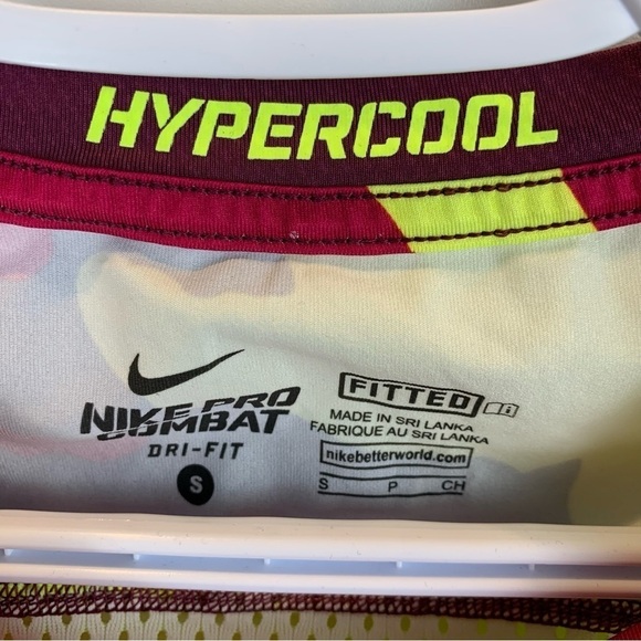 Nike Pro sz S Combat Neon Camo Fitted Hypercool Short Sleeve Men’s Tee T-Shirt - Picture 4 of 8